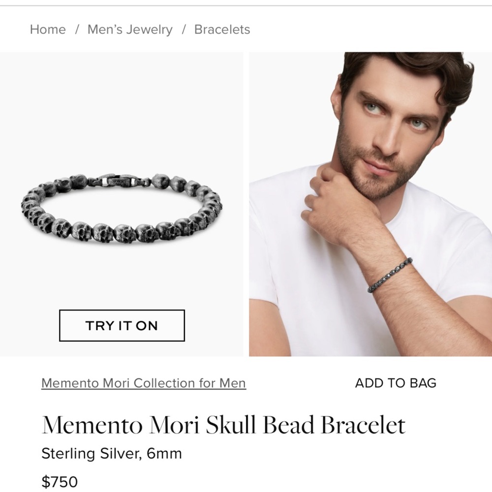 David yurman scull silver bracelet